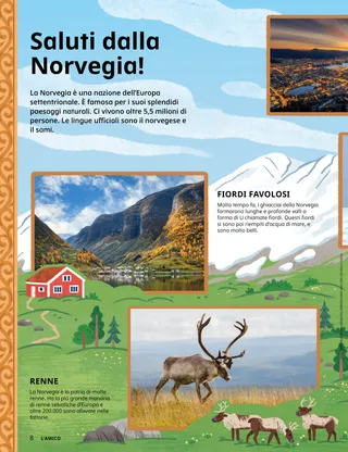 PDF pagina 1, con foto e illustrazioni della Norvegia