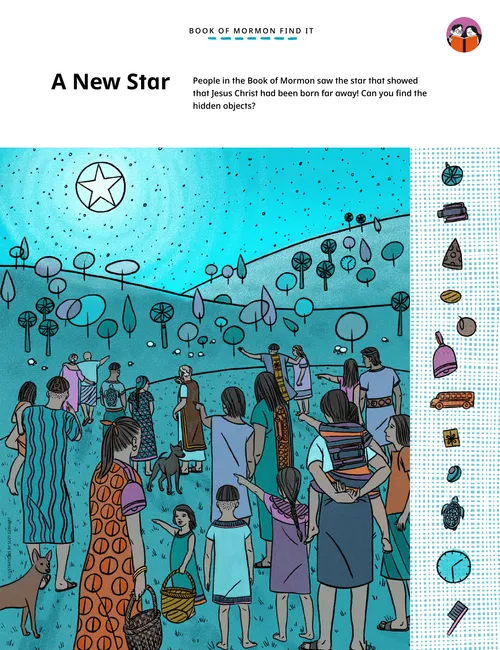 PDF of hidden picture activity showing Nephites and the Christmas star