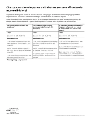 Scheda Come affrontare la morte e il dolore