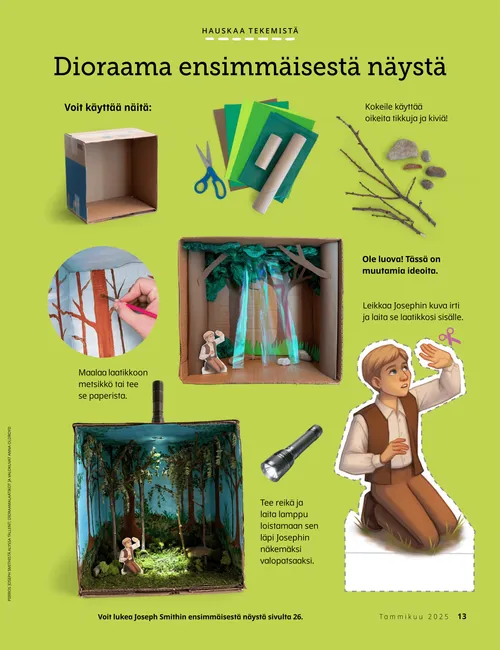 PDF, jossa kuvia dioraamatöistä