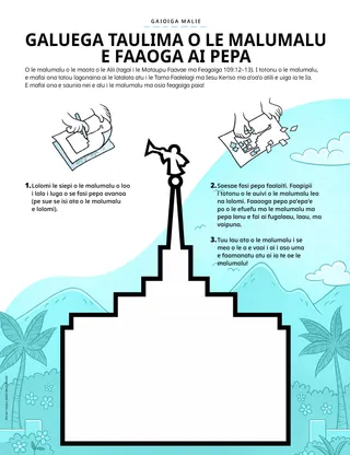 Gaoioiga PDF o se galuega taulima o le malumalu e faaoga ai pepa