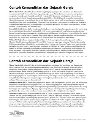 Contoh Kemandirian dari Sejarah Gereja