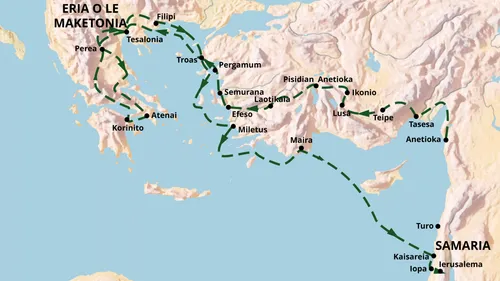 o loo faailoa mai le faafanua aai na asia e Paulo i lana malaga faafaifeautalai lona tolu