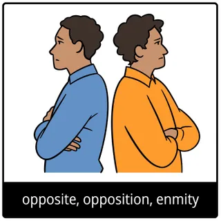 opposite, opposition, enmity gospel symbol