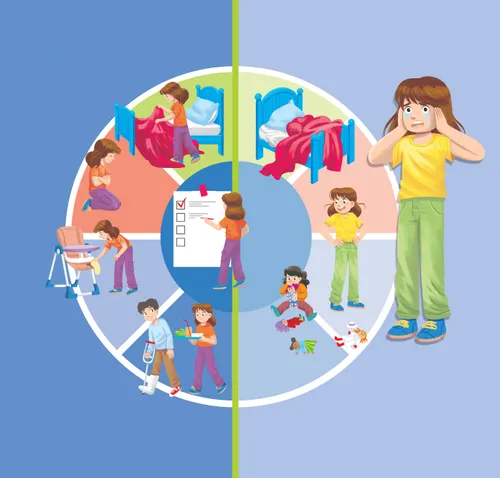 Girl thinking about her good and bad choices