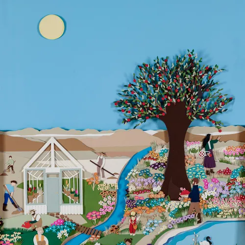 people working in a garden