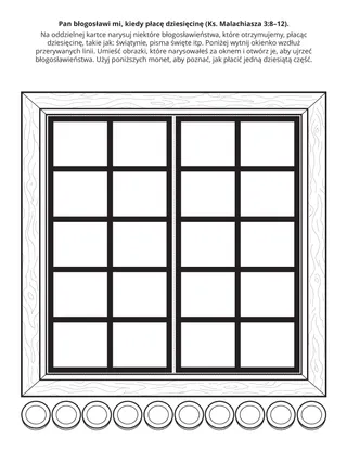 Strona z zadaniami Organizacji Podstawowej: Pan błogosławi mi, kiedy płacę dziesięcinę