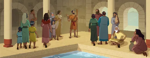 Paul teaching people in Corinth about Jesus.