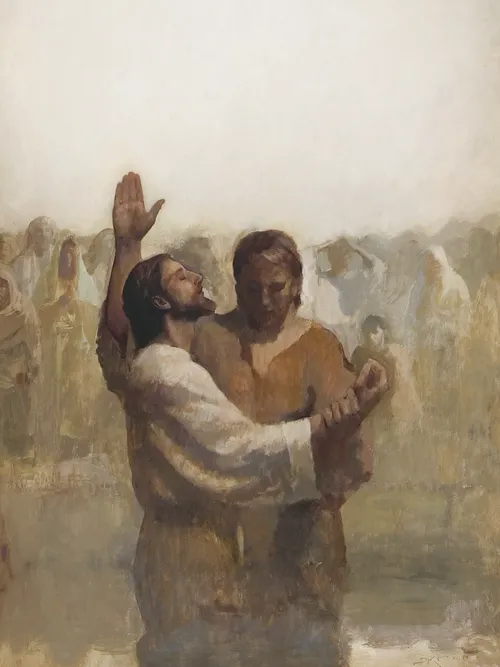 Jesus being baptized