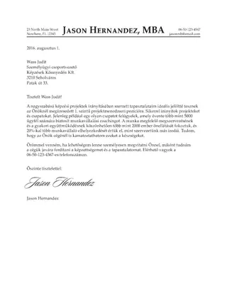 Hernandez motivációs levél