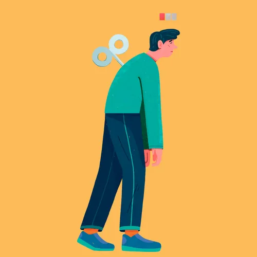 young man looking weak