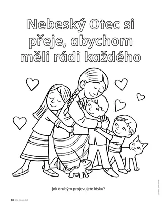 omalovánka s dětmi, které se objímají