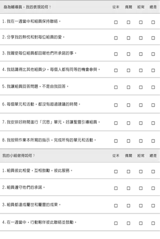 輔導員自我評估