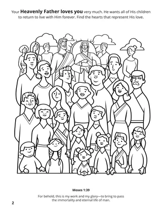 page 2 of the coloring book Gathering the Family of God