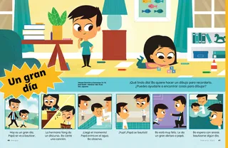 a boy watching his dad get baptized