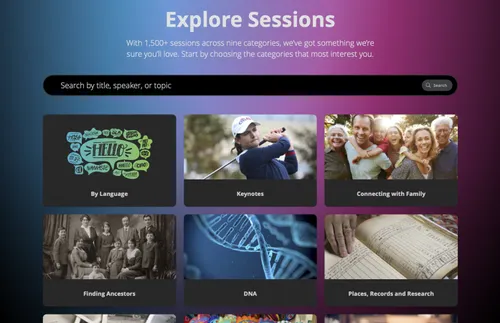 screenshot of RootsTech website