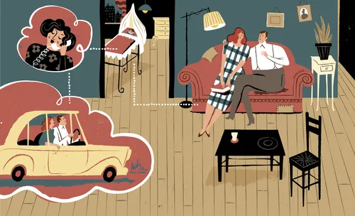 scenes from life of young married couple