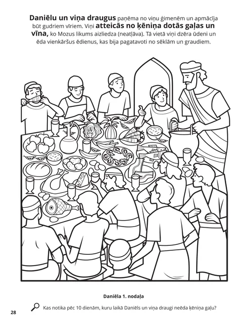 Daniel and His Friends coloring page