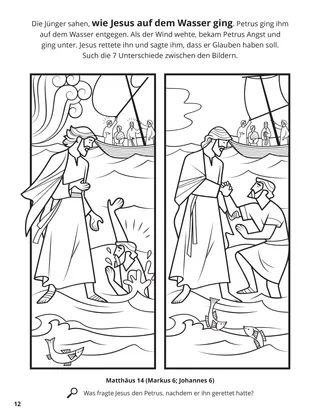 Jesus Walked on Water coloring page