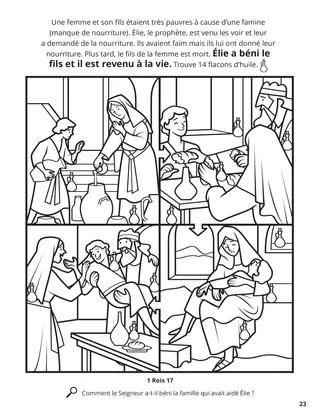 Elijah and the Widow coloring page
