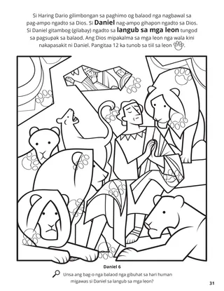 Daniel and the Lions’ Den coloring page