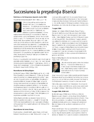 foaie de prezentare, Succesiunea la Preşedinţie