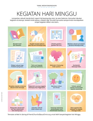 Papan kegiatan dengan ilustrasi