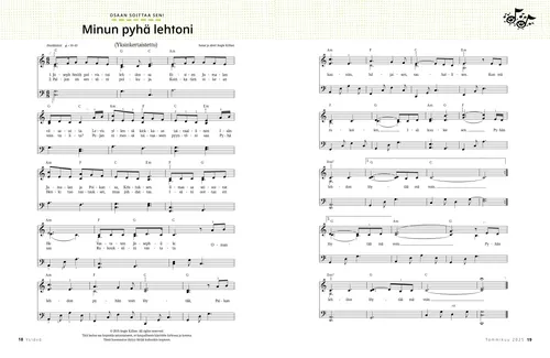 PDF-sivu, jossa nuotit