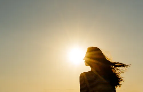 woman in sunlight