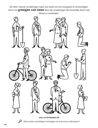 Missionaries Sent Two by Two coloring page