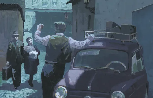 fleeing the country at nighttime