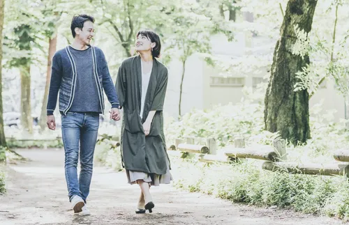 Couple walking together