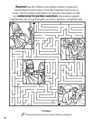 Elisha and Naaman coloring page