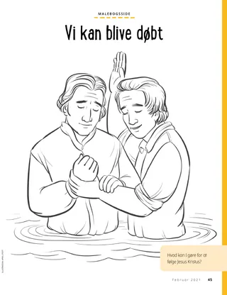 coloring page of Joseph Smith being baptized