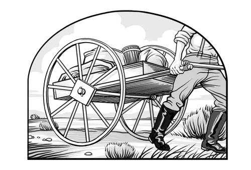 man pulling handcart