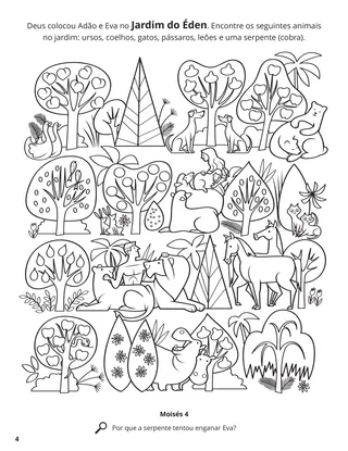 Adam and Eve in the Garden of Eden coloring page