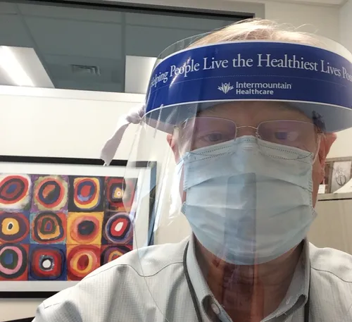 doctor wearing face shield