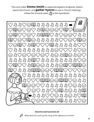Emma Smith Gathered Hymns coloring page