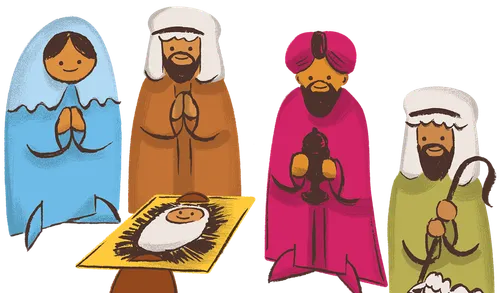 cut-out Nativity scene