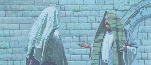 Nicodemus talking to Jesus