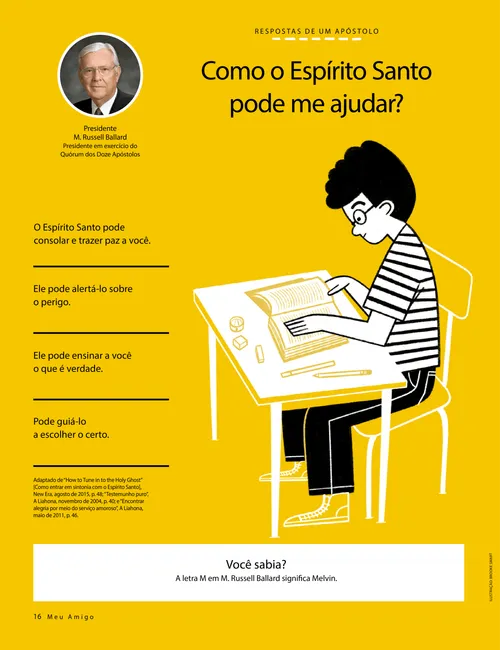 Um menino sentado à mesa lendo as escrituras