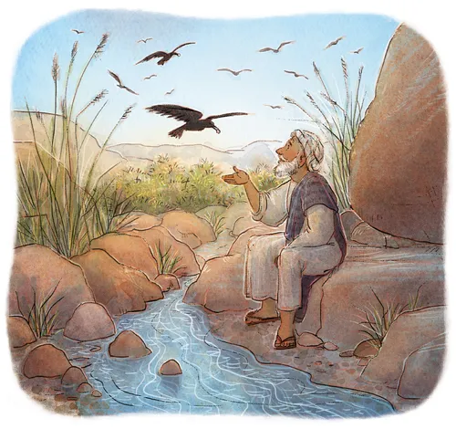 Elijah sitting by a river