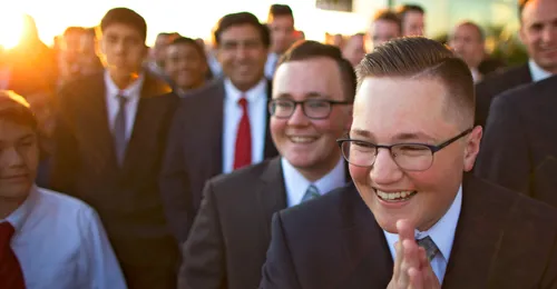 young men at conference