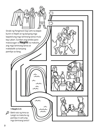 Nephi Obtained the Brass Plates coloring page