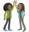 Two girls high-fiving