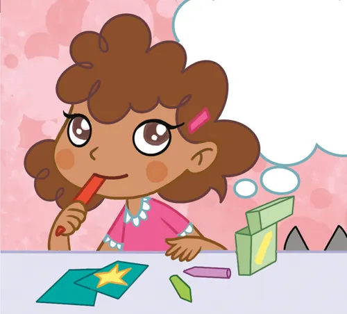 girl writing birthday cards