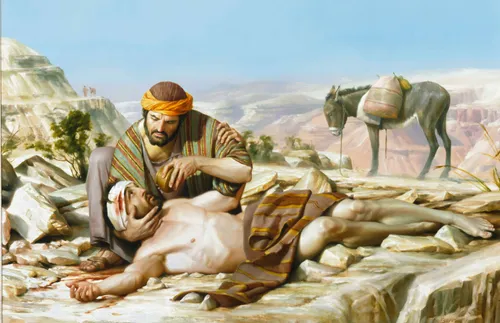 man giving a drink to an injured man