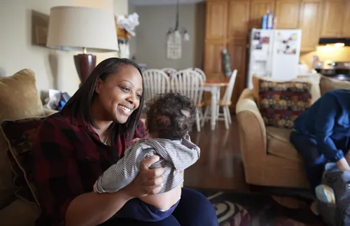 Tomicka with her nephew