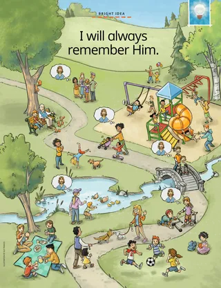 People at a park thinking about Jesus