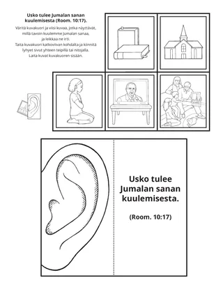 tehtäväsivu: Usko tulee Jumalan sanan kuulemisesta